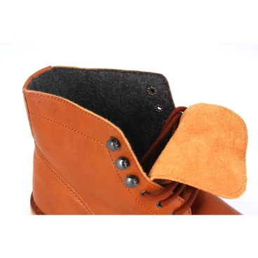 Bottines homme en cuir marron artisanales avec doublure d'hiver