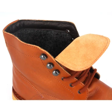 Bottines homme en cuir marron artisanales avec doublure d'hiver