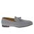 Gray suede tassel loafer handmade by Fratelli Borgioli