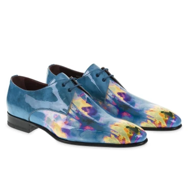 Psychedelic patent leather ceremonial derby - Fratelli Borgioli - Italian craftsmanship
