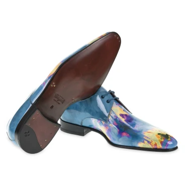 Psychedelic patent leather ceremonial derby - Fratelli Borgioli - Italian craftsmanship