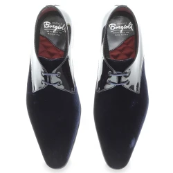 Derby in Printed Velvet and Patent - Fratelli Borgioli - Italian Craftsmanship