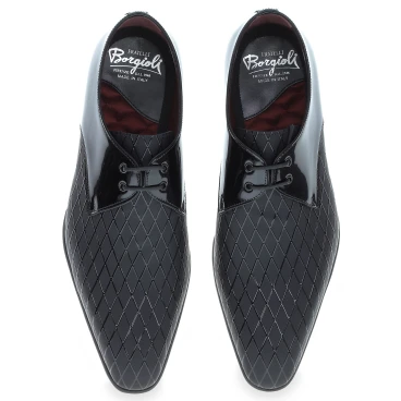 Zapatos formales en Charol Estampado de Diamantes - Fratelli Borgioli - Artesanía Italiana
