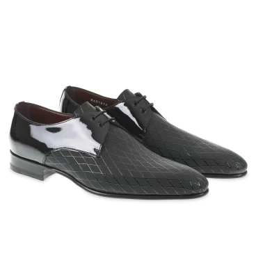 Zapatos formales en Charol Estampado de Diamantes - Fratelli Borgioli - Artesanía Italiana