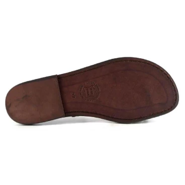 Women sandals hand made in Italy in dark brown leather