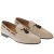 Mocassin pampilles en daim beige fabriqué à la main par Fratelli Borgioli