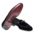 Belgian loafer in dark blue velvet and patent leather handmade by Fratelli Borgioli