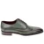 Chaussures richelieu pour hommes en cuir vert teint à la main par Fratelli Borgioli