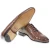 Oxford-Schuhe aus braunem Leder, gewebt und handgefärbt von Fratelli Borgioli