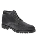 Botines con cordones para hombre en ante gris hechos a mano por Fratelli Borgioli