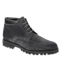 Bottines à lacets pour hommes en daim gris fabriquées à la main par Fratelli Borgioli