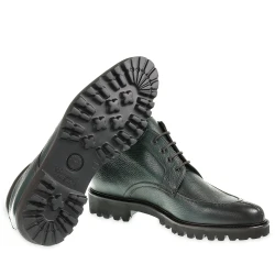 Bottle green deerskin ankle boot - Fratelli Borgioli - Italian craftsmanship