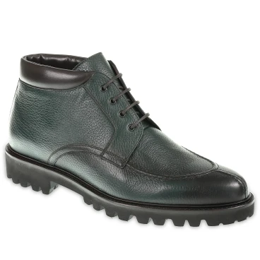 Bottle green deerskin ankle boot - Fratelli Borgioli - Italian craftsmanship