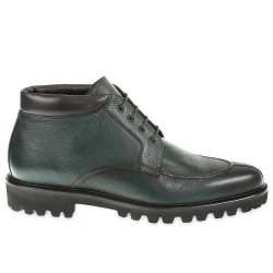 Bottle green deerskin ankle boot - Fratelli Borgioli - Italian craftsmanship