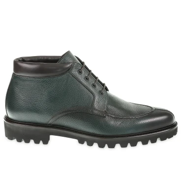 Bottle green deerskin ankle boot - Fratelli Borgioli - Italian craftsmanship