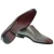 Men's Oxford wholecuts shoes in hand-dyed gray leather with burgundy shades