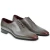 Men's Oxford wholecuts shoes in hand-dyed gray leather with burgundy shades