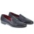 Penny loafer in soft blue calfskin handmade by Fratelli Borgioli