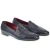 Pennyloafer aus weichem blauem Kalbsleder, handgefertigt von Fratelli Borgioli