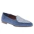 Mokassin aus hellblauem Wildleder und handgefertigtem Webstoff