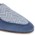 Mocassino in camoscio azzurro e tessuto intrecciato fatto a mano