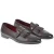 Fringe loafers in soft dark brown leather handmade by Fratelli Borgioli