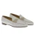Mocassino penny in camoscio e tessuto intrecciato bianco e beige