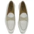 Mocassino penny in camoscio e tessuto intrecciato bianco e beige