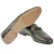 Green leather men's moccasin with braided loop
