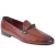 Mocassino da uomo in pelle color mattone con passante intrecciato