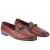 Mocassino da uomo in pelle color mattone con passante intrecciato