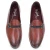 Mocassino da uomo in pelle color mattone con passante intrecciato