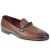 Mocassin pour homme en cuir marron avec boucle tressée