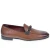 Mocassin pour homme en cuir marron avec boucle tressée