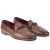 Mocassin pour homme en cuir marron avec boucle tressée