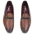 Mocassin pour homme en cuir marron avec boucle tressée