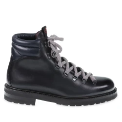 Dunkelblauer Winterstiefel aus Leder – Fratelli Borgioli – italienische Handwerkskunst