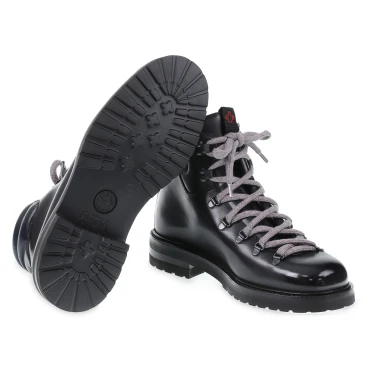 Dunkelblauer Winterstiefel aus Leder – Fratelli Borgioli – italienische Handwerkskunst