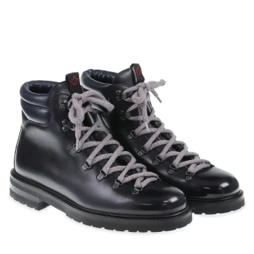 Dunkelblauer Winterstiefel aus Leder – Fratelli Borgioli – italienische Handwerkskunst
