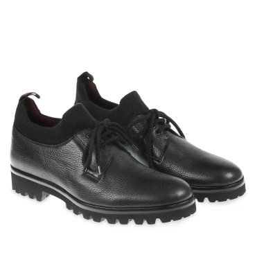 Derbies en daim et cachemire noir - Fratelli Borgioli - Artisanat italien
