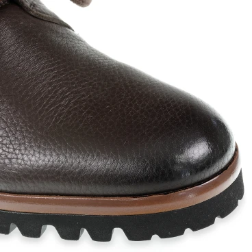 Derbies en cuir de cerf marron foncé et cachemire - Fratelli Borgioli - Artisanat Italien