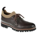 Derbies en cuir de cerf marron foncé et cachemire - Fratelli Borgioli - Artisanat Italien