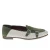 Double buckle moccasin in green suede and woven fabric - Fratelli Borgioli