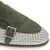 Double buckle moccasin in green suede and woven fabric - Fratelli Borgioli