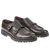 Handmade double monk loafers in antique ebony calfskin