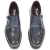 Mocassin double boucle en cuir de veau vieilli bleu fait main par Fratelli Borgioli