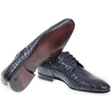 Handgewebter Leder-Derby – Fratelli Borgioli – italienische Handwerkskunst