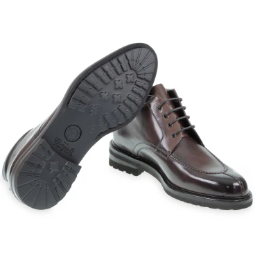 Chocolate deerskin ankle boot - Fratelli Borgioli - Italian craftsmanship
