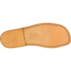 Men's leather slides sandals in tan leather handmade
