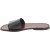 Men's leather slides sandals in dark brown leather handmade